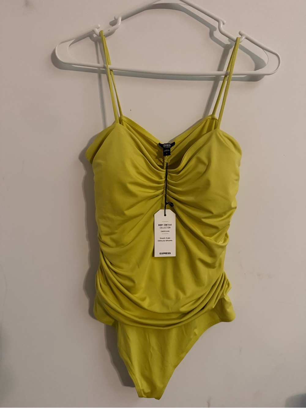 Express Ruched Spaghetti Strap Bodysuit